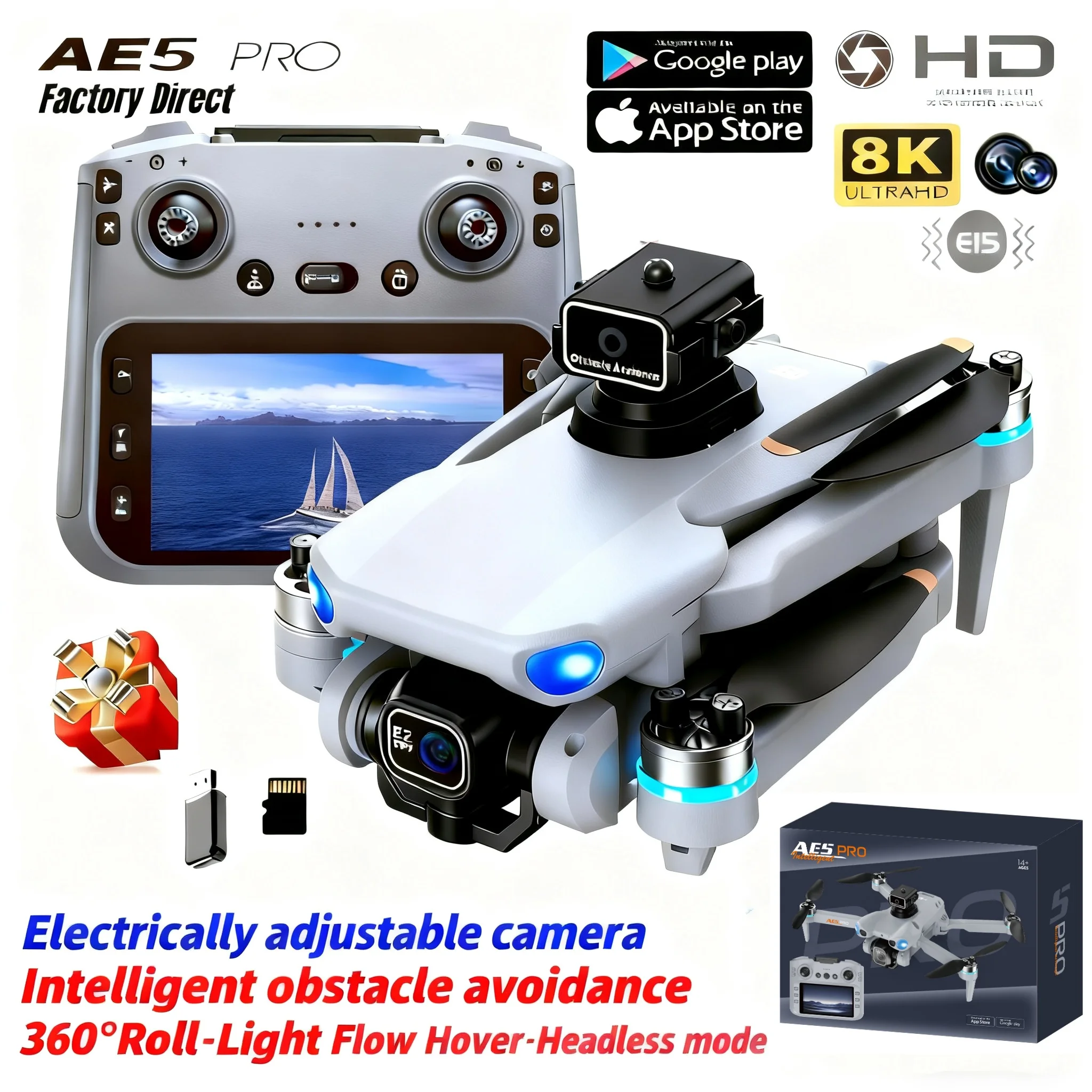 Drone Camera Professional - Drone AE5 Pro 8K HD con